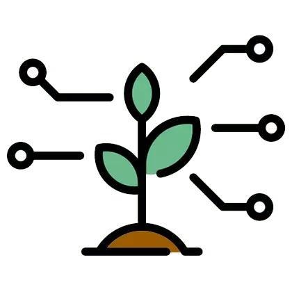 Plant labeled with growth markers